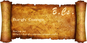Burgh Csenge névjegykártya